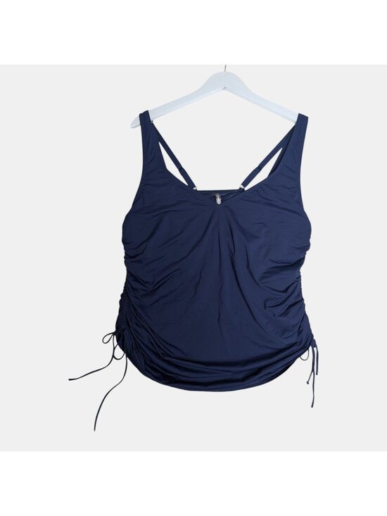 Lands' End Other - Lands End Womens Navy Blue V-Neck Underwire Tankini Top Size 18 Adjustable Ruche